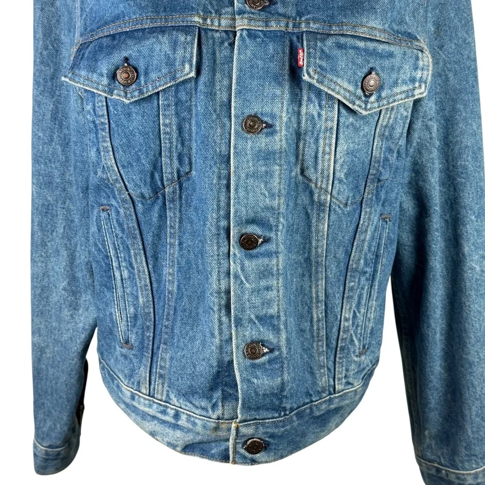 Levi Strauss Men's Blue‎ Denim Trucker Jacket Made in USA Vintage Size 44R